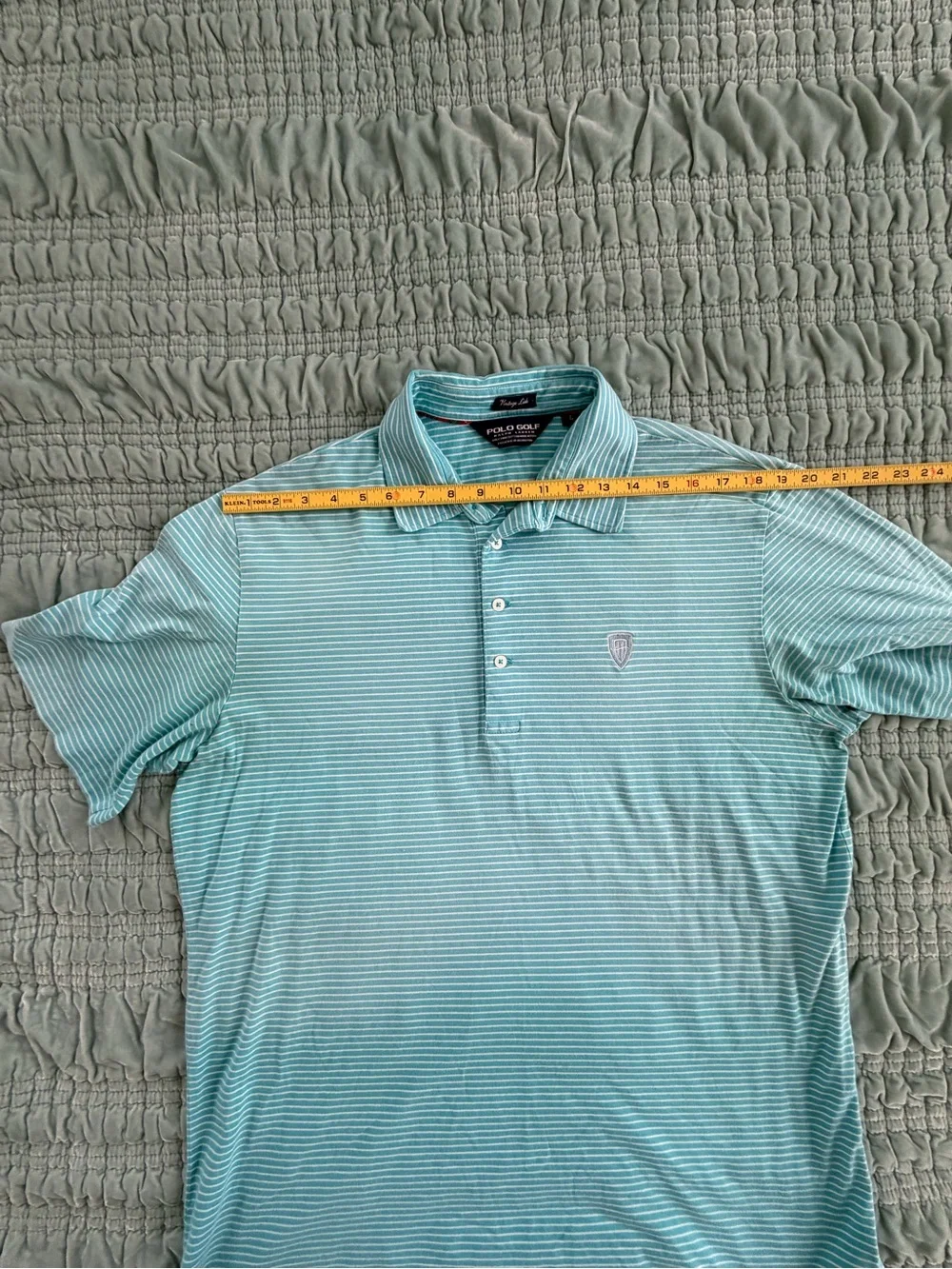 Ralph Lauren Men's Mint Striped Performance Polo-Large